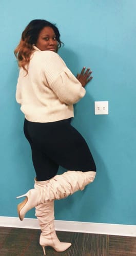 Customer photo review of "Odomo" Thigh High Boots