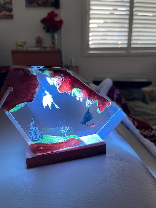 Customer photo review of Dragon Resin Lamp Magical Room Glow