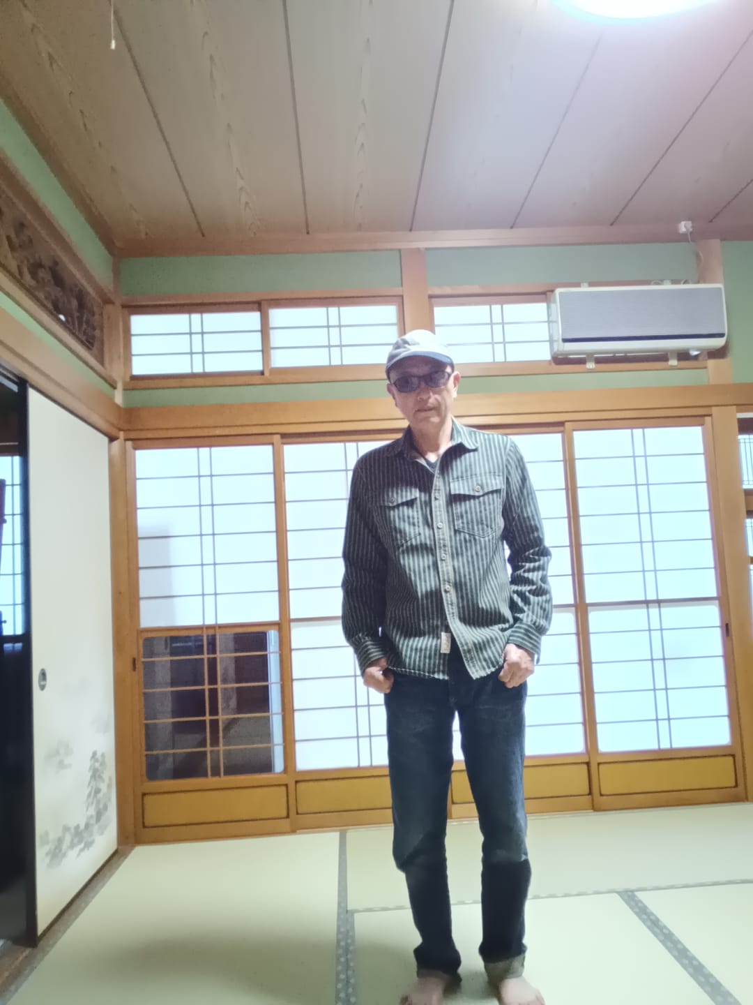 Customer photo review of ユーズド加工　レトロストライプ柄ヘビーウェイトオーバーシャツ