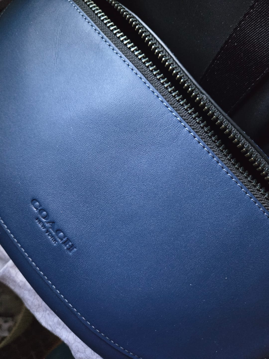 Customer photo review of Coach Warren Belt Bag In Deep Blue CN407