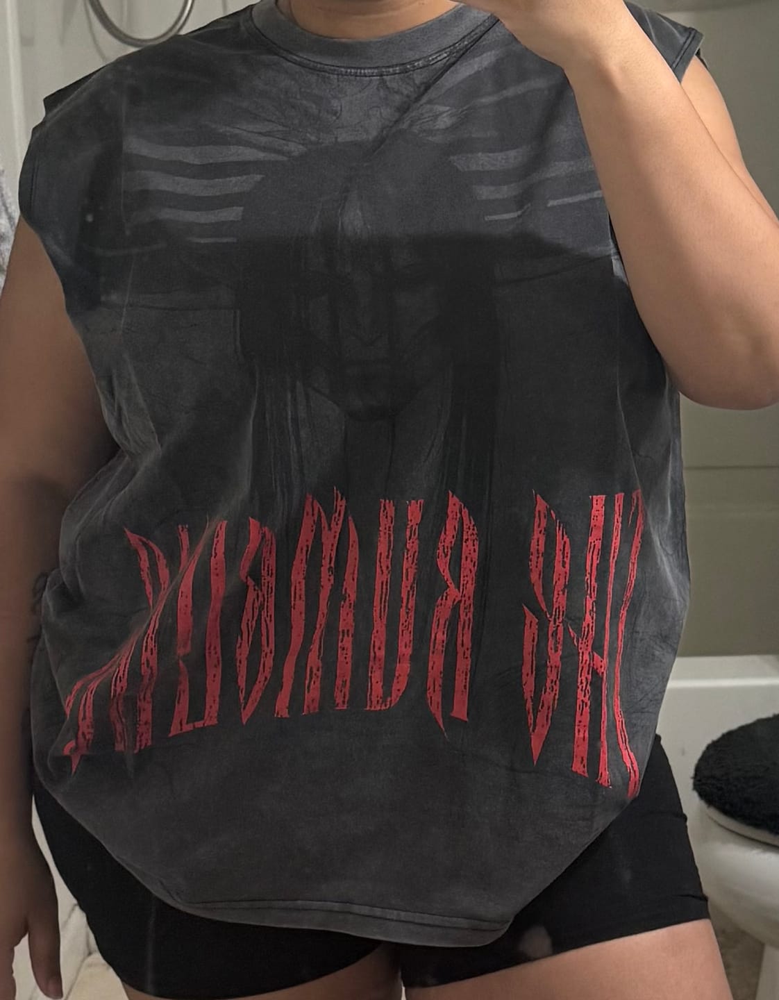 Customer photo review of Rumbling Cut Off Tee