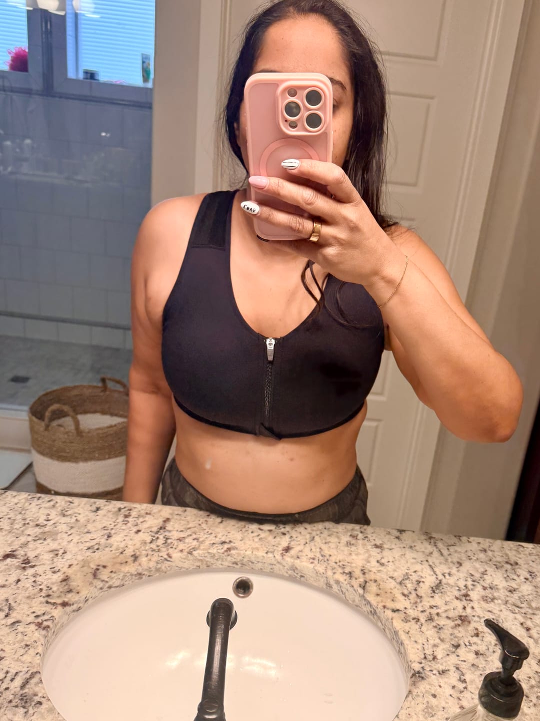 Customer photo review of AlignMe Zipper Posture Sports Bra For Women
