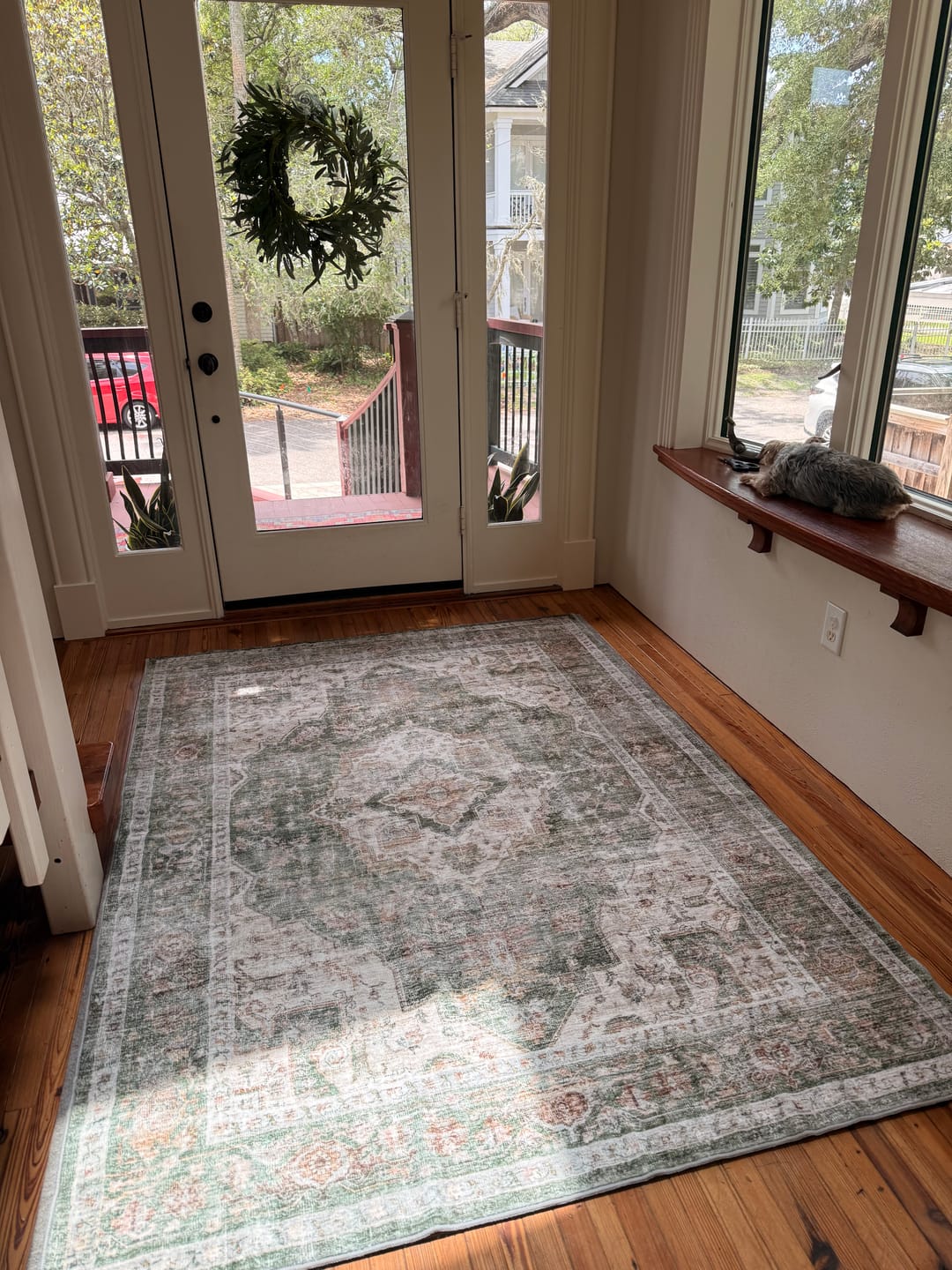 Customer photo review of Selene Washable Area Rug - Green