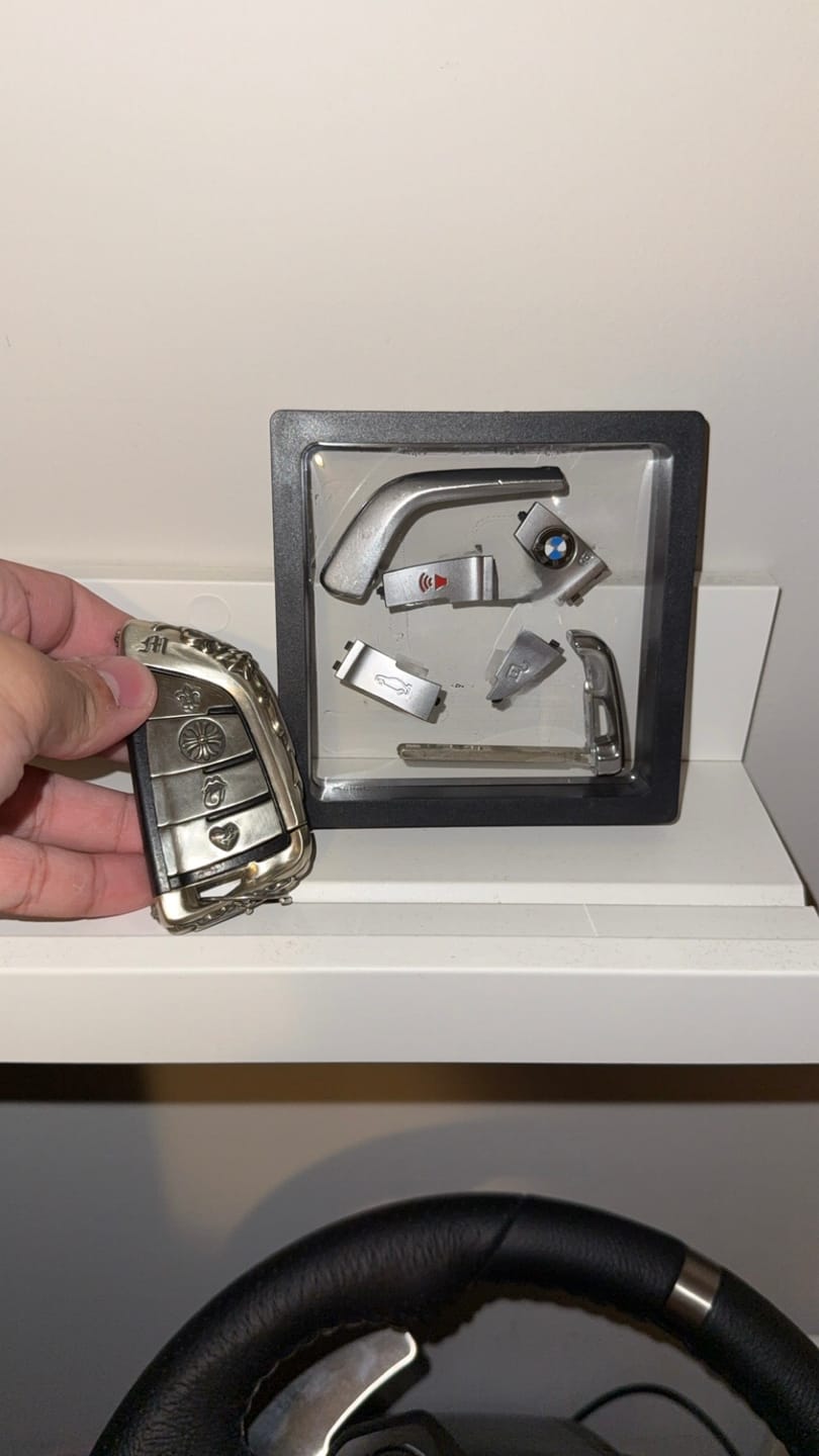 Customer photo review of BMW Handcrafted Silver Key Case [Slim Edge, Button Covered]