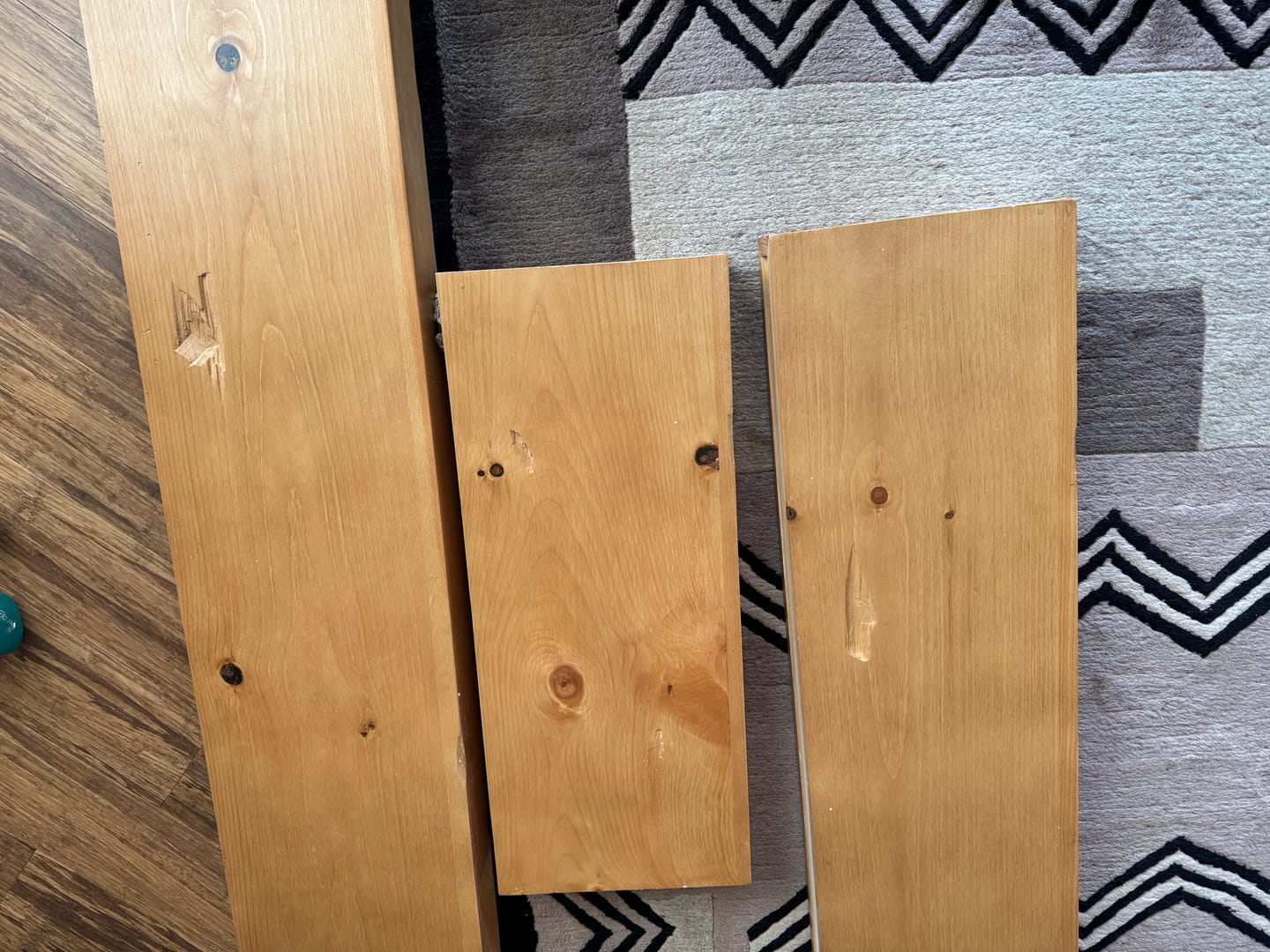 Customer photo review of Distressed 3" Thick Floating Shelves