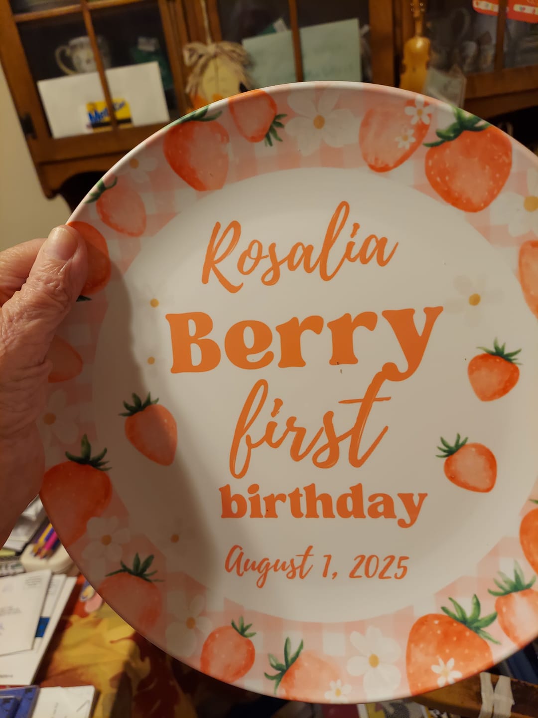 Customer photo review of Berry First Birthday Plate