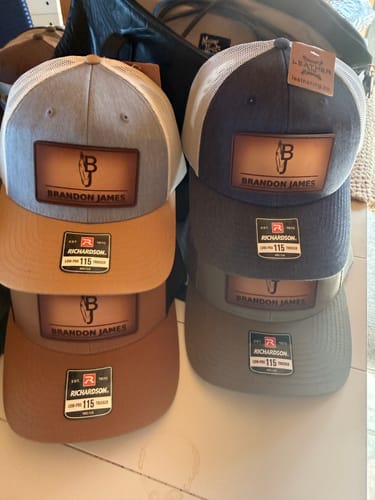 Customer photo review of DyeCharm Custom Leather Patch Hats