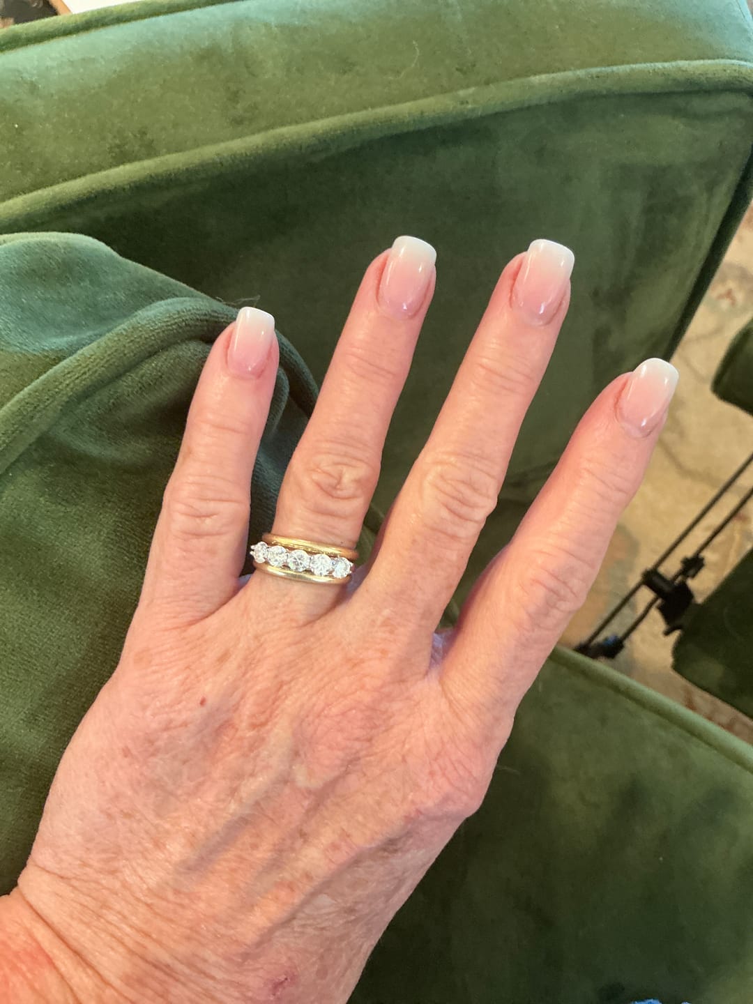 Customer photo review of 4mm Moissanite Half Eternity Ring