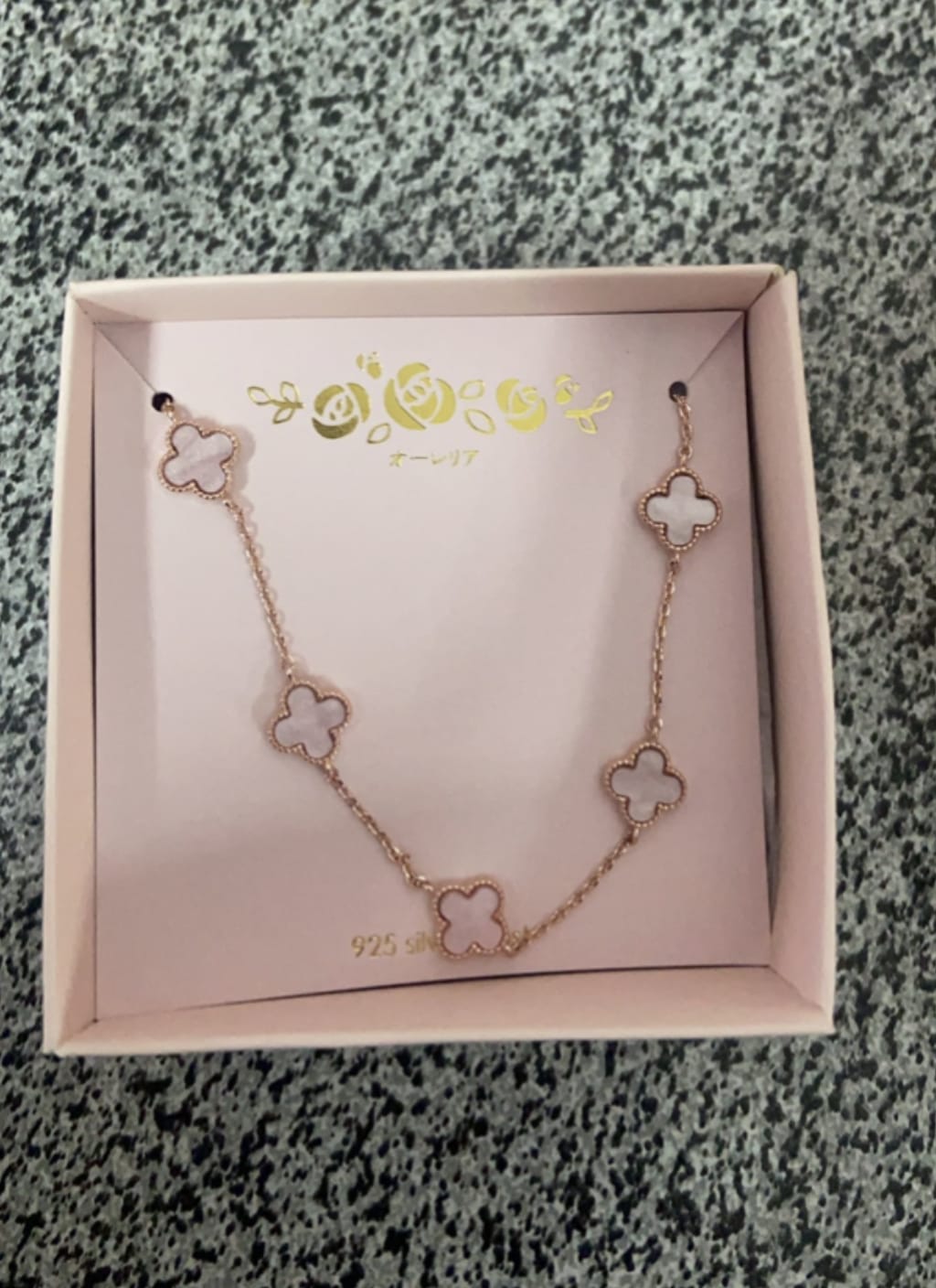 Customer photo review of Pink Vanya Clover Bracelet