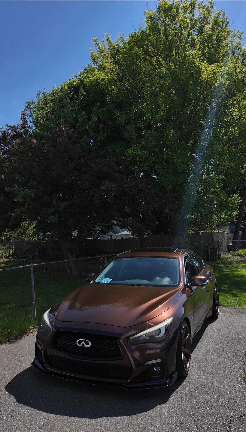 Customer photo review of Glossy Metallic Mocha Brown Vinyl Wrap