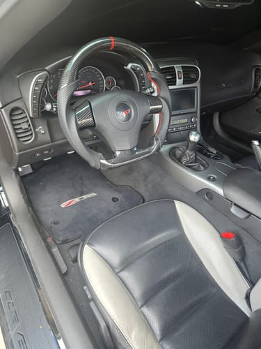 Customer photo review of Genuine Carbon Fiber Steering Wheel With Button Trim For C6 Corvette 2006-2011