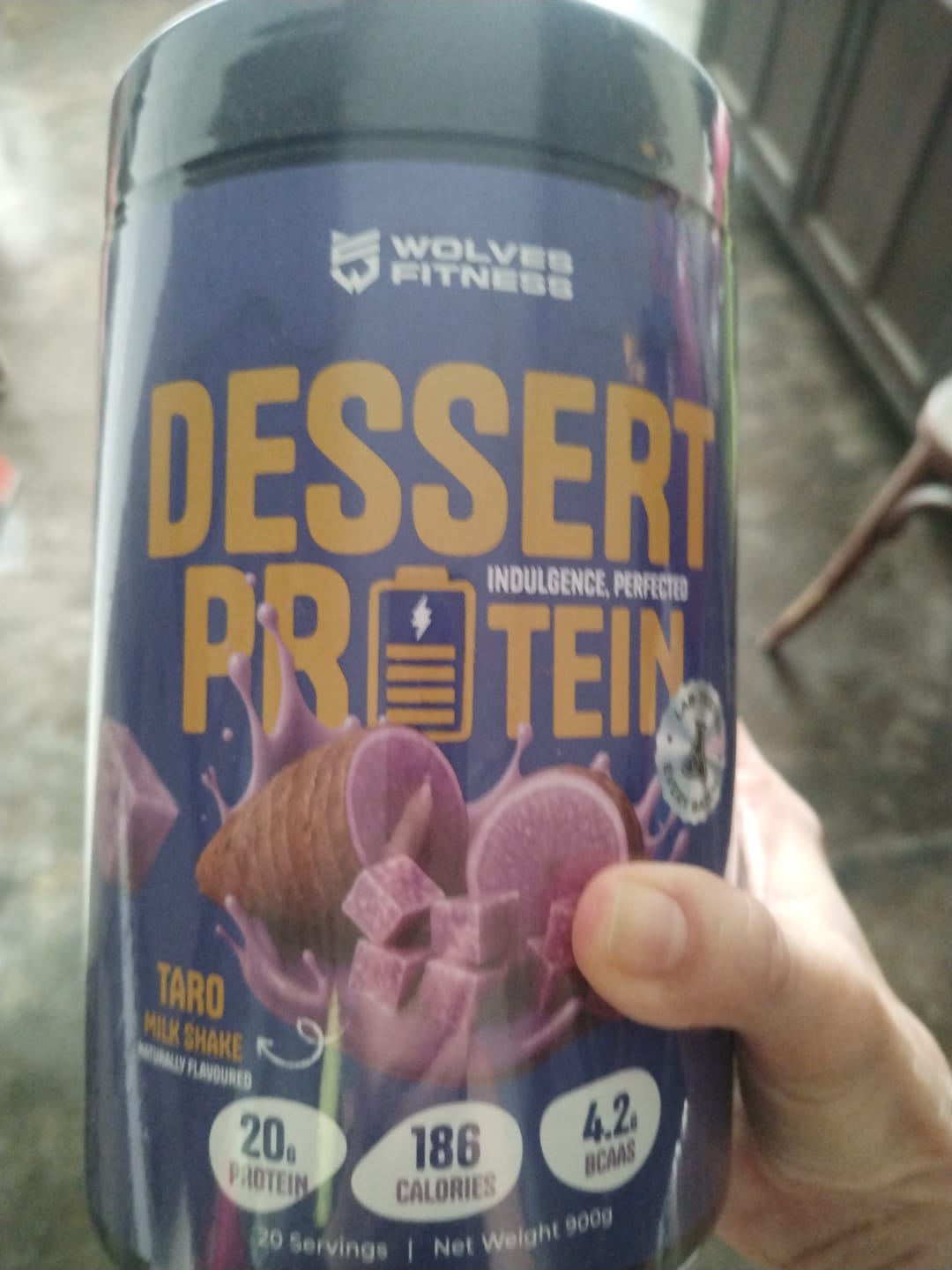 Customer photo review of Dessert Protein Taro Milk Shake [900g Tub - 20 Servings]
