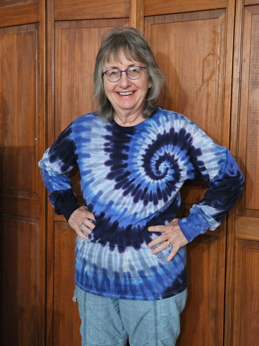 Customer photo review of Pale Moon Tie Dye Long Sleeve T Shirt