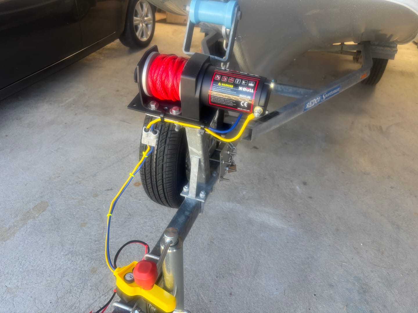 Customer photo review of X-BULL 12V Electric Winch 2500LBS 15M Synthetic Rope ATV UTV Boat Trailer Winch
