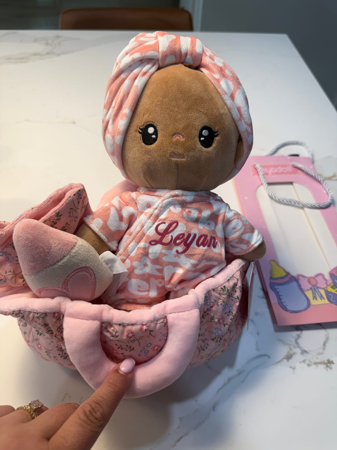 Customer photo review of Personalized Pudding Baby Girl - Tanned