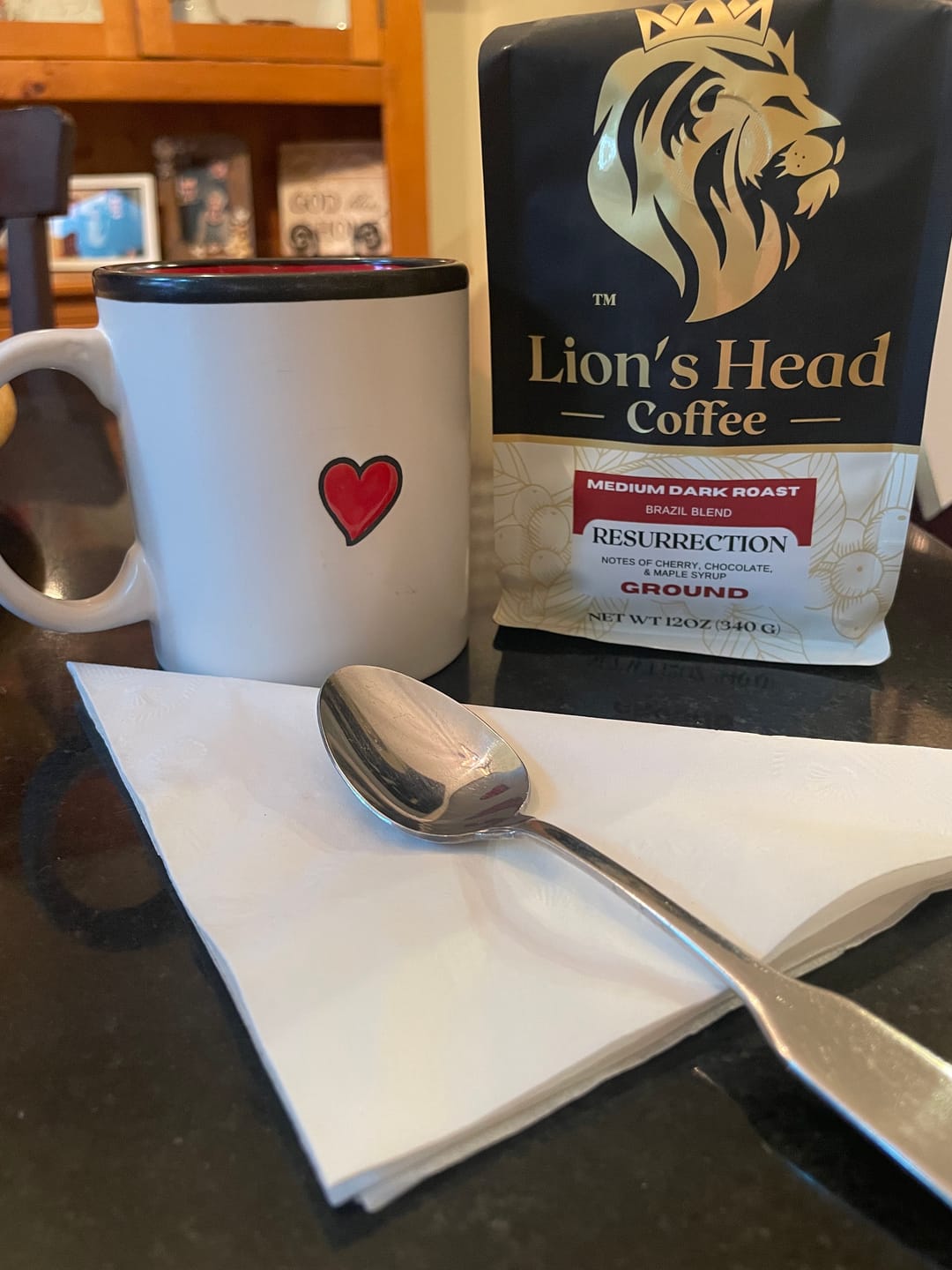Customer photo review of Medium | Med/Dark | Dark | 3 - 12oz | Whole Bean or Ground