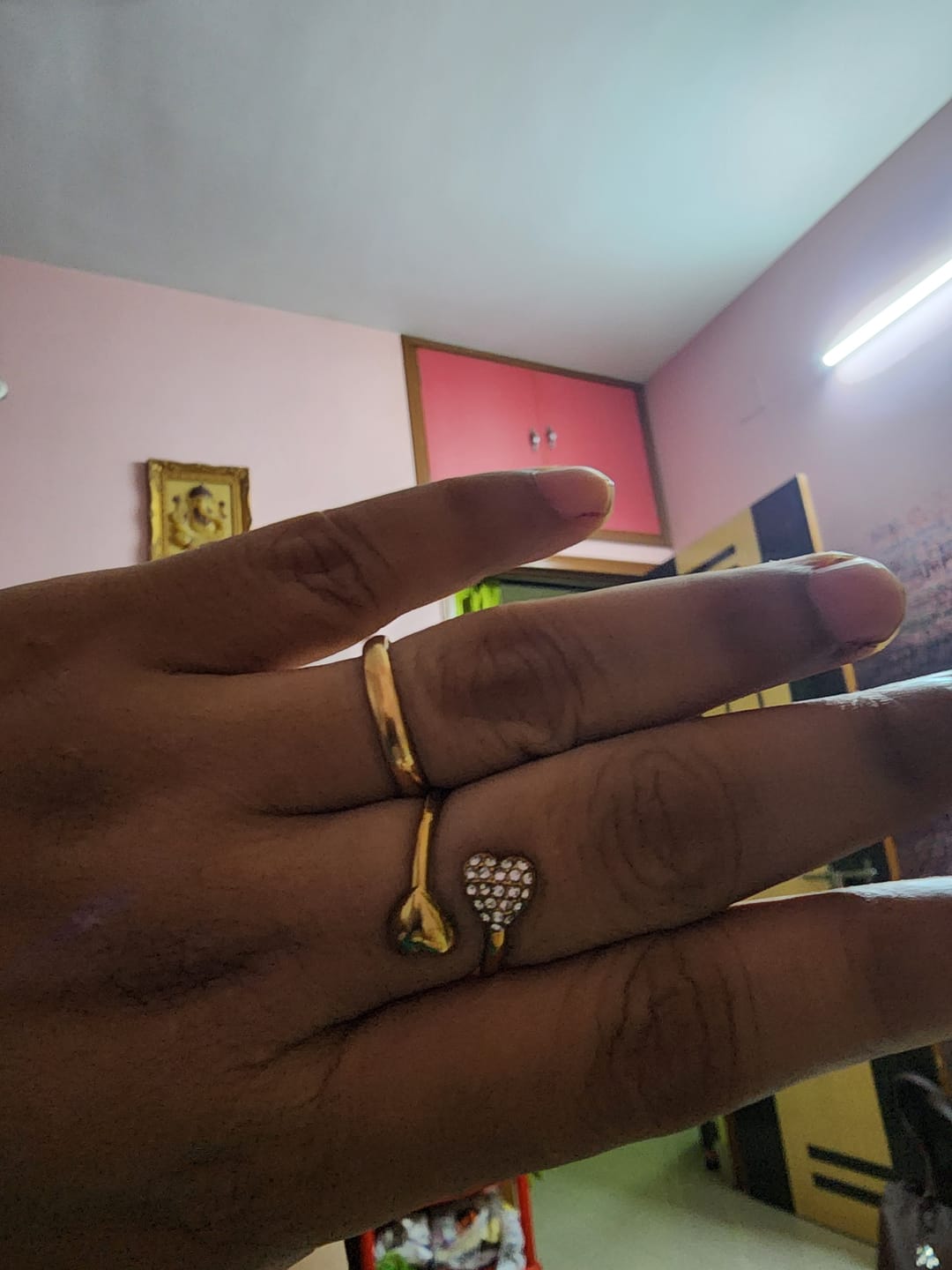 Customer photo review of Gold Stone Studded Heart Shaped Ring