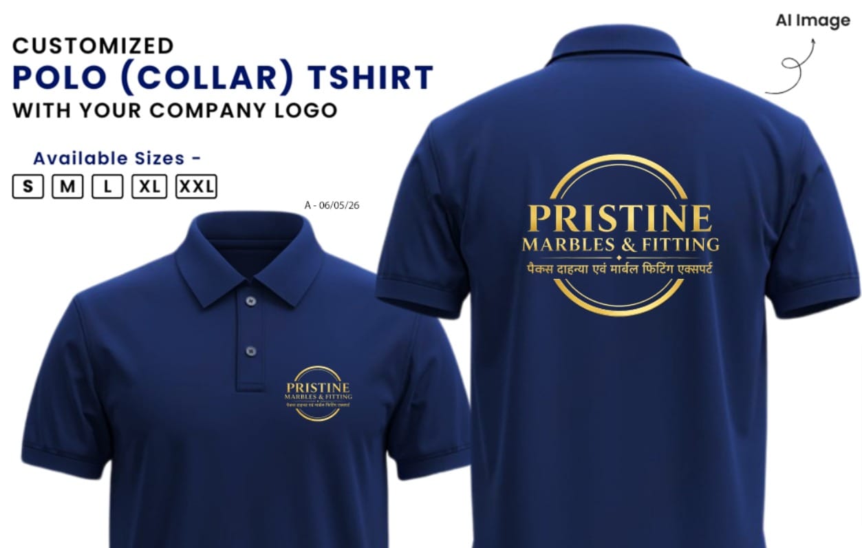 Customer photo review of Customized Polo T-Shirt With Your Company Logo | Order Logo Printed Tees | PrintMine.in