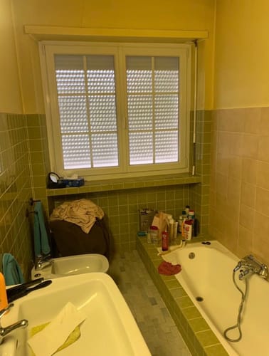 Customer photo review of Plaque PVC Imitation Marbre Bleuté Oslo – Imperméable et facile à poser