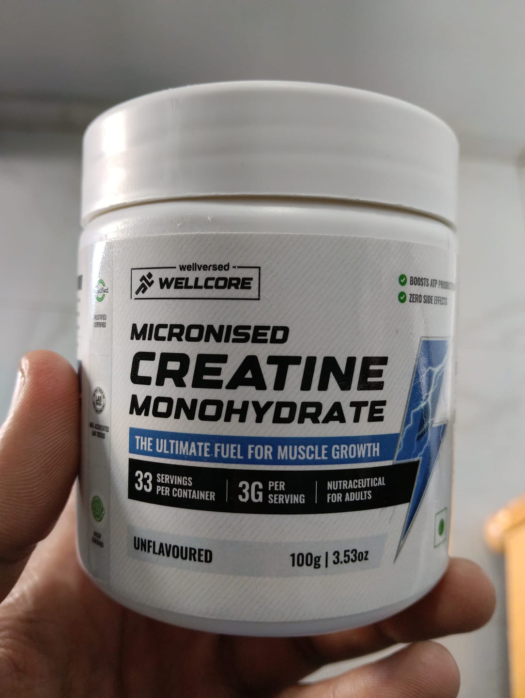 Customer photo review of Wellcore - Micronised Creatine Monohydrate (250g, 83 Servings)