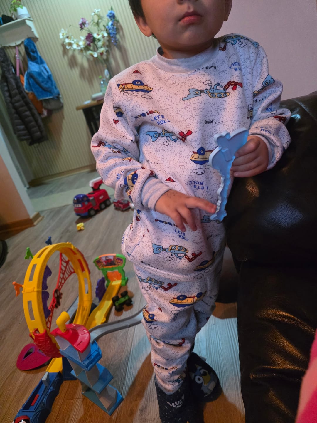Customer photo review of Pijama Afranelado Grúa Blanco