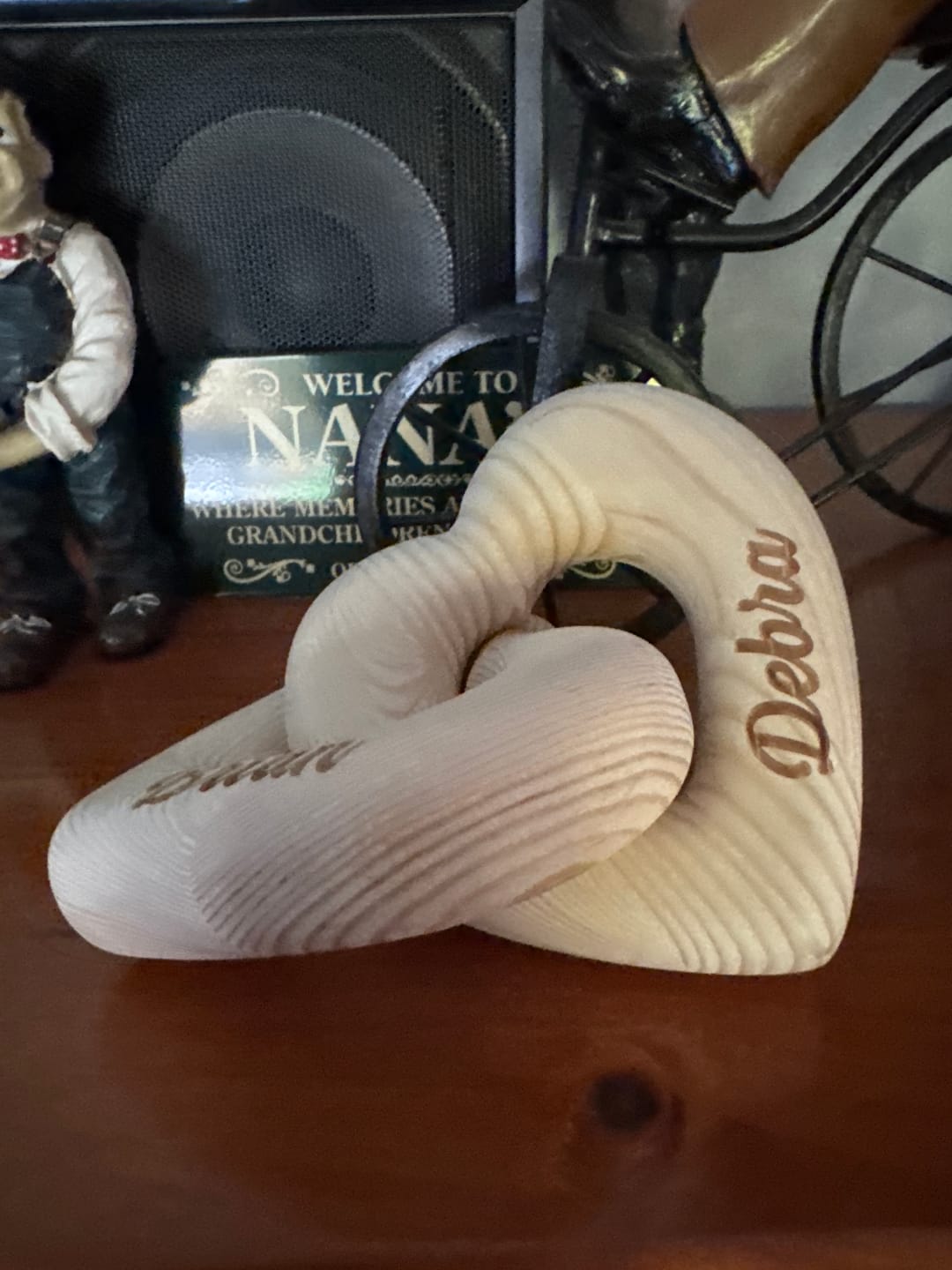 Customer photo review of Romantic Couple - Personalized Infinity Heart Sculpture