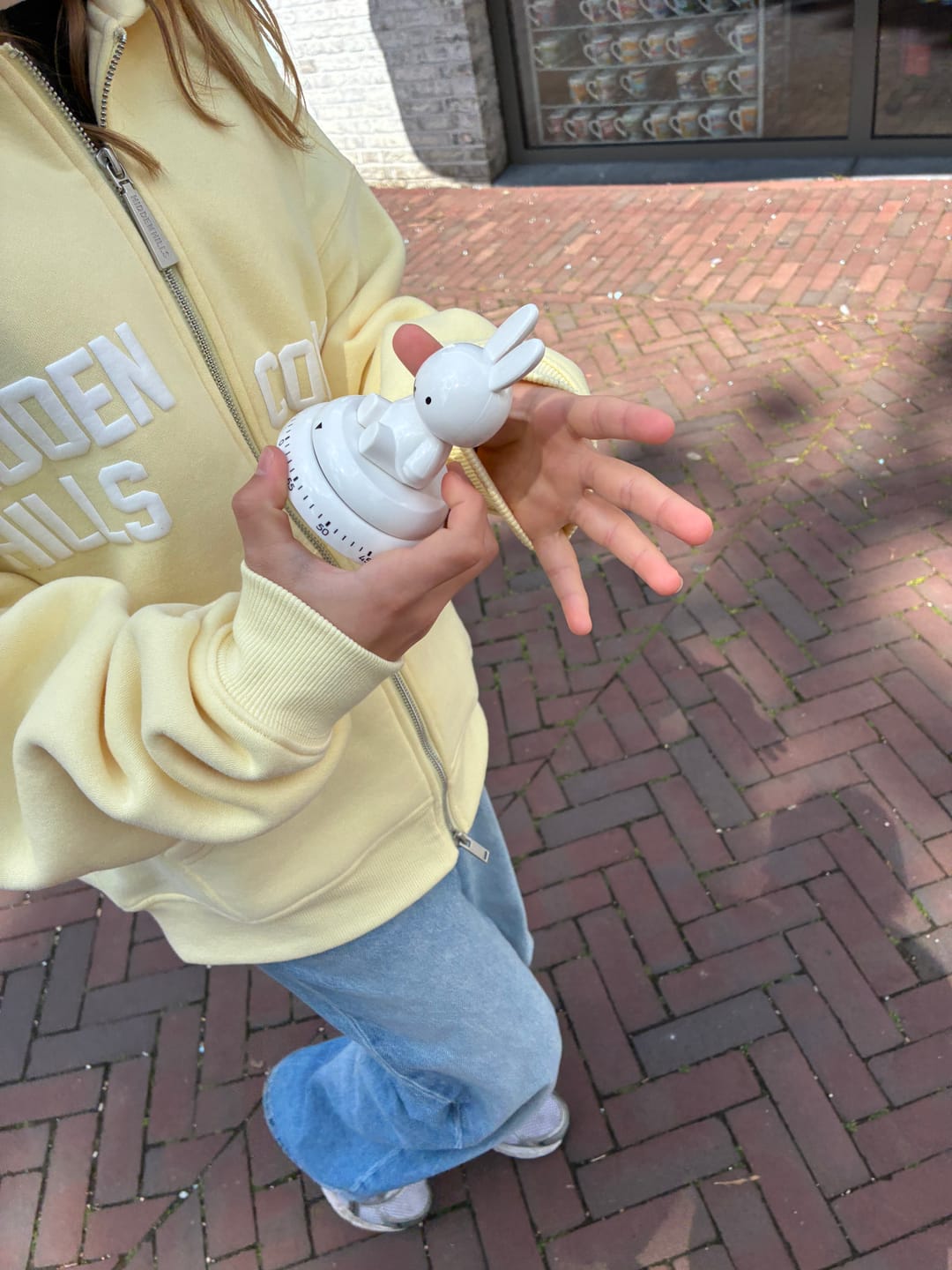 Customer photo review of GATED COMMUNITY STRAIGHT LEG SWEATPANTS BUTTER YELLOW