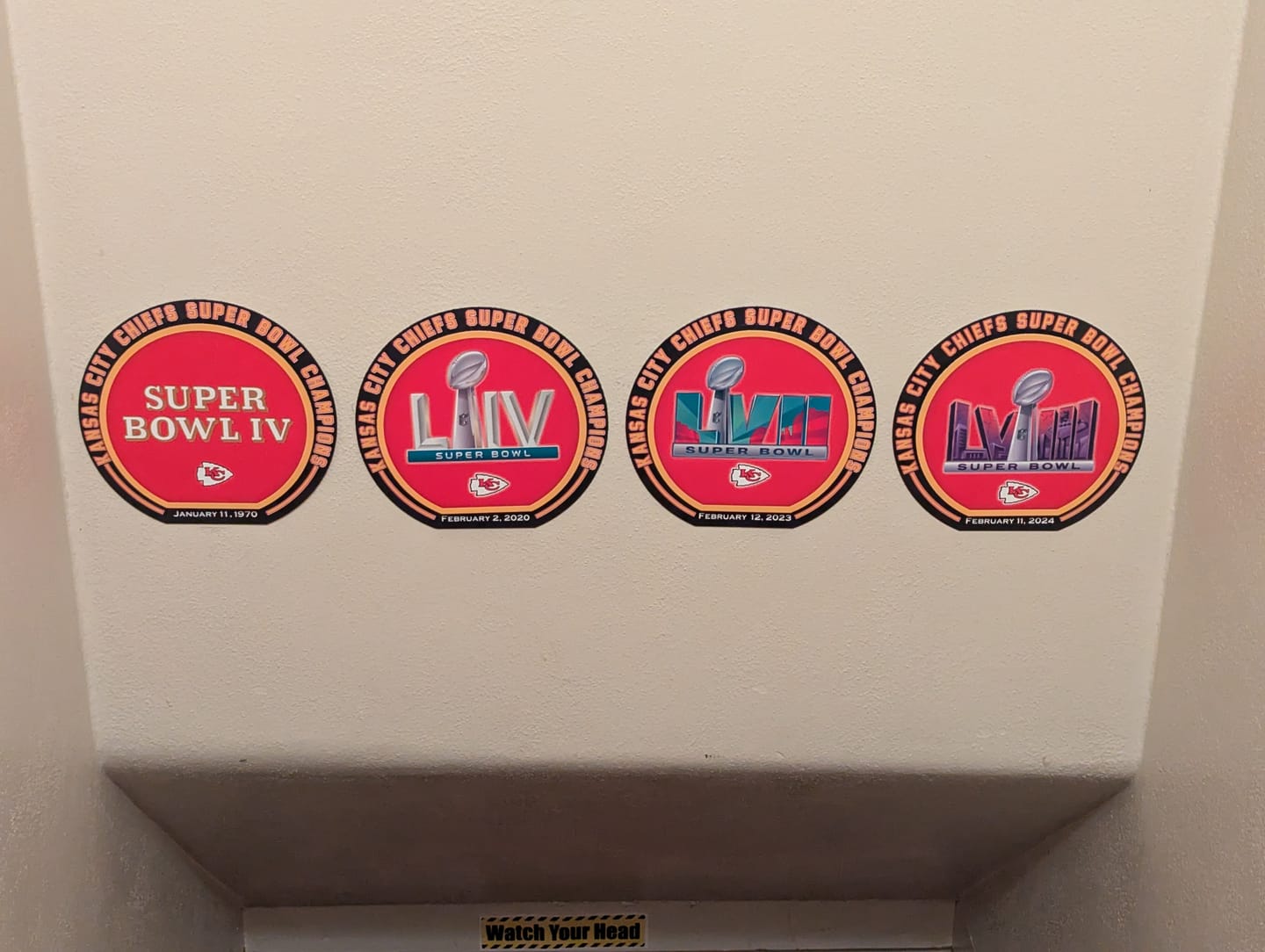 Customer photo review of Kansas City Chiefs SUPER BOWL LVIII CHAMPIONS! "Double Play" On The Shelf or On The Wall