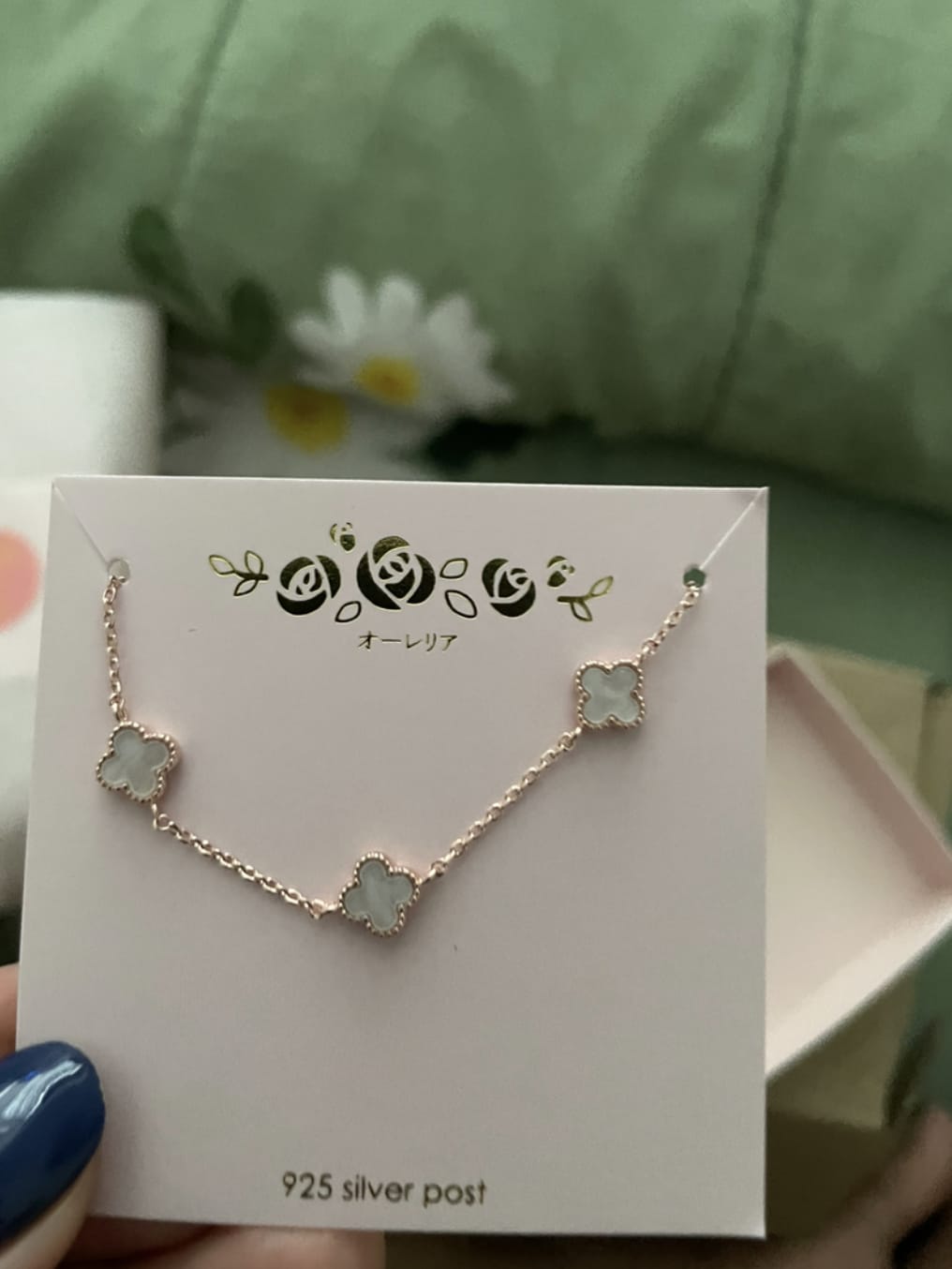 Customer photo review of Rose Gold Vanya Clover Bracelet
