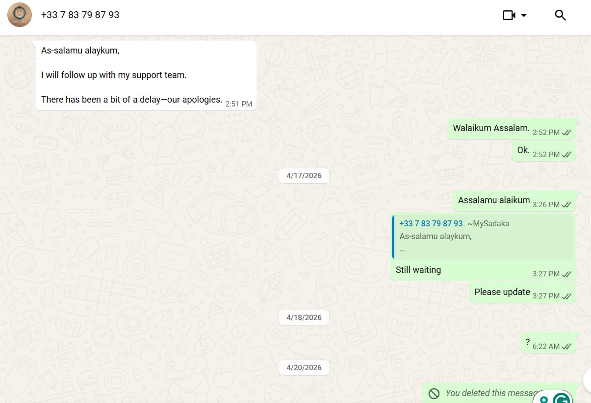 Customer photo review of Place d’ablution au nom de vos proches