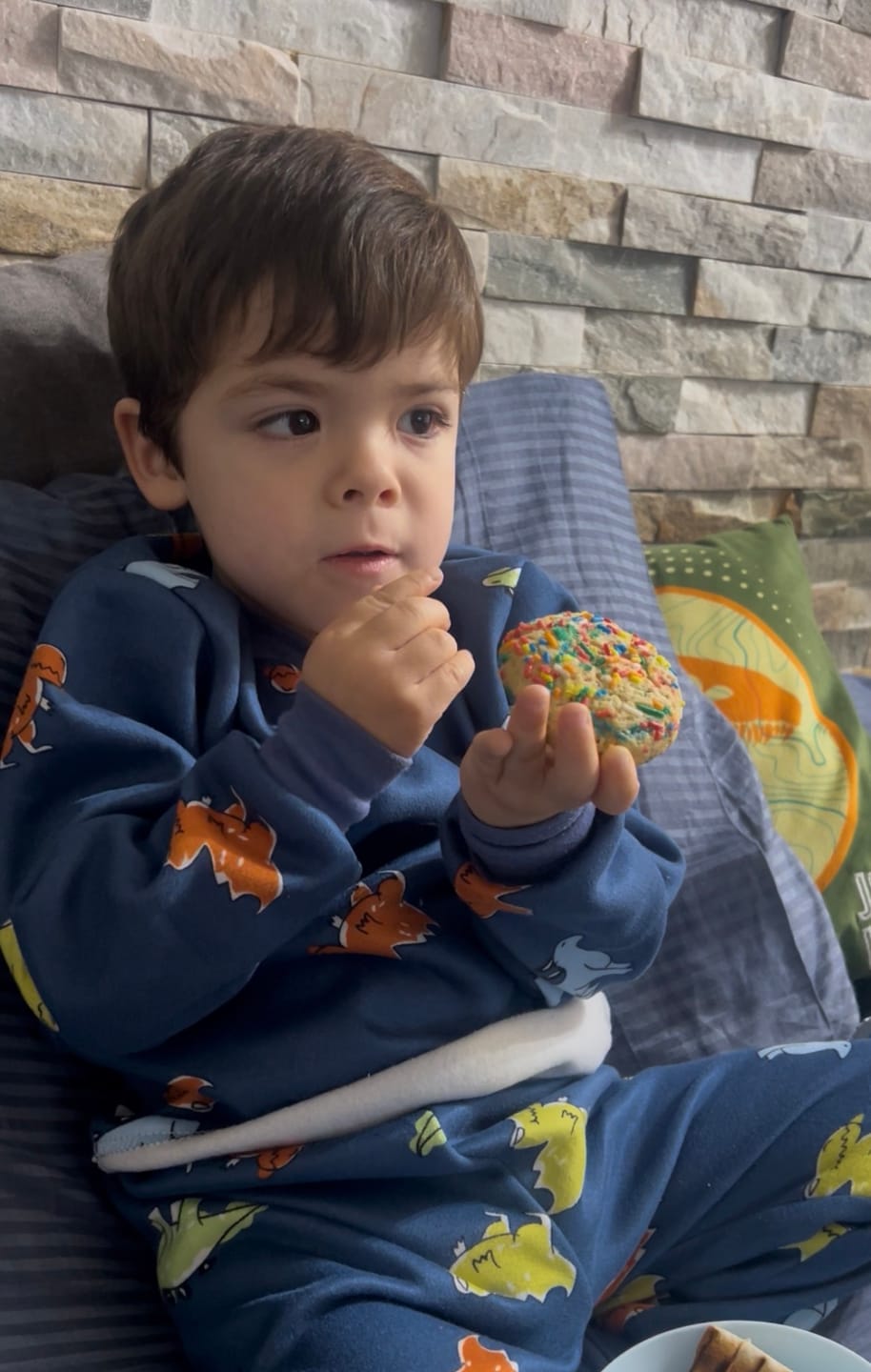 Customer photo review of Pijama Afranelado T-Rex Azul