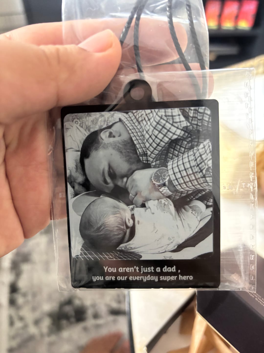 Customer photo review of Personalized Car Pendant  -  Always With You