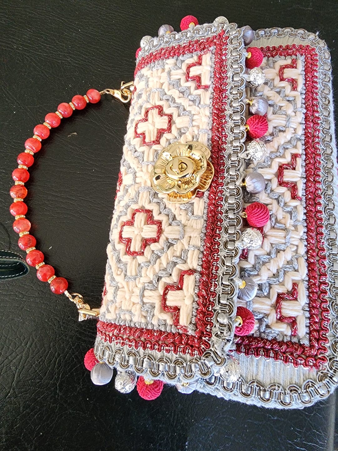 Customer photo review of Highland Cross-Stitch Handbag Kit