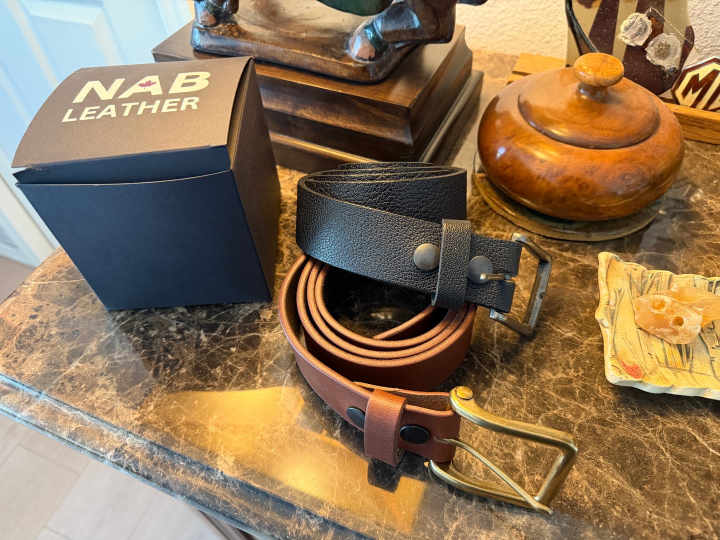 Customer photo review of The Maverick Belt - Extra Thick 100% American Pebble Grain Bison Leather Belt