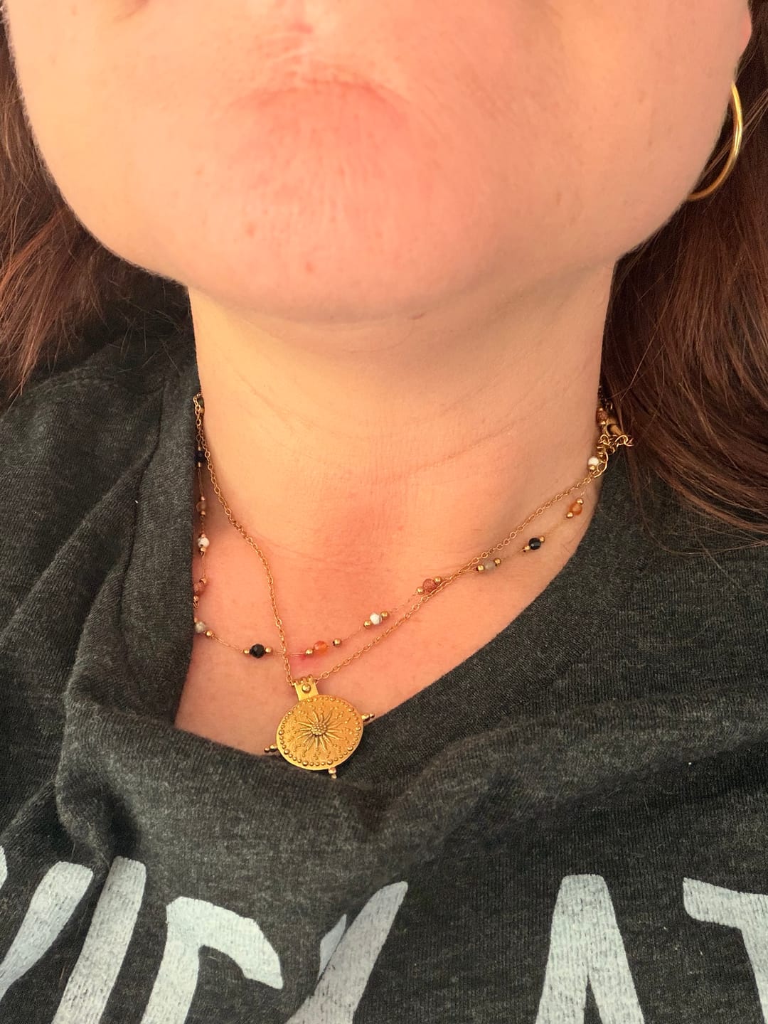 Customer photo review of Summer Solstice Gold Necklace