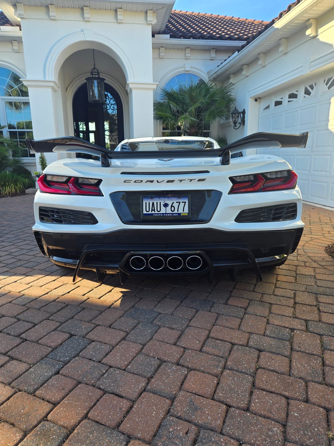 Customer photo review of Corvette C8 Z06 DRY CARBON FIBER License Plate Backing