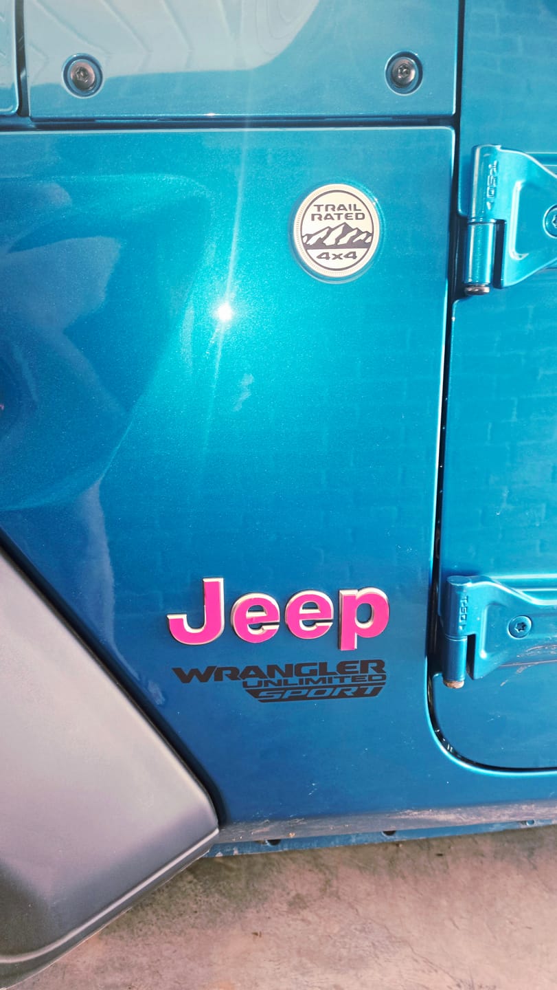 Customer photo review of JEEP Wrangler Emblem Overlay Decal Set | Fits JL, JK, TJ & YJ