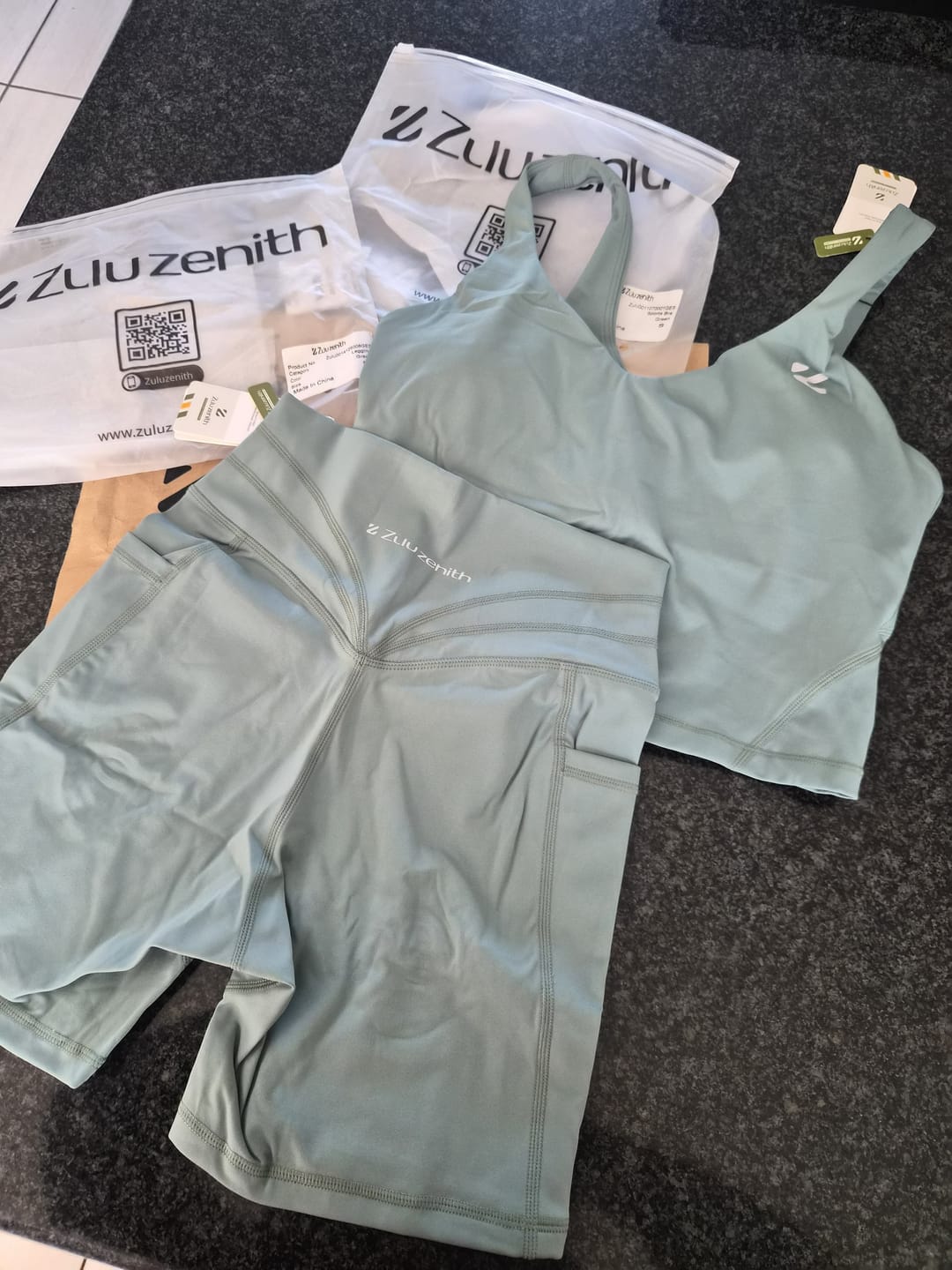 Customer photo review of Yoga Workout Clothes Gym Shorts Set