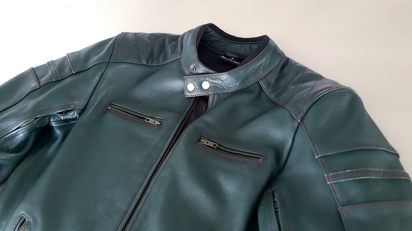 Customer photo review of 'ol Bobber' | British Racing Green Classic Leather Motorbike Jacket *LIMITED EDITION*