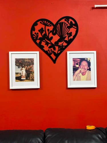 Customer photo review of Pohutukawa Fantail Heart Wall Art