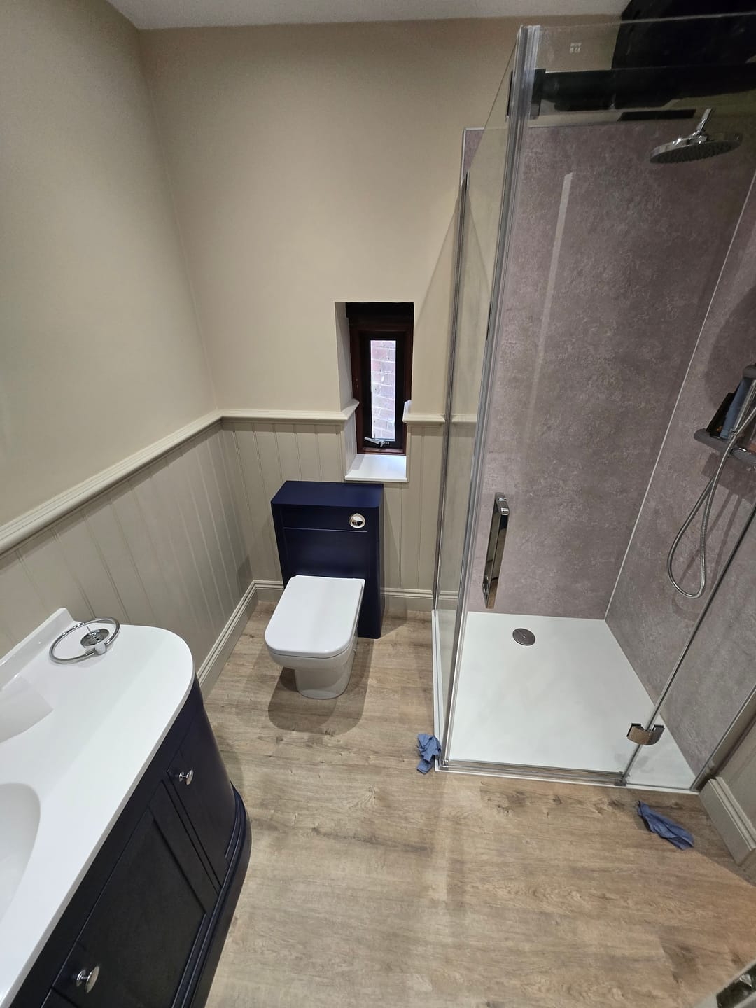 Customer photo review of Shower Wall Panels Waterproof Bathroom Cladding Beige Concrete Matt Premium 1m x 2.4m