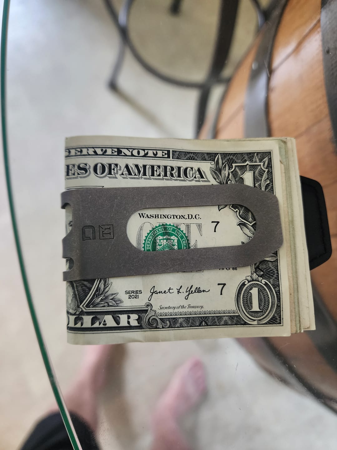 Customer photo review of MC02 TITANIUM MONEY CLIP - LIMITED EDITION - GOLD ANODIZED