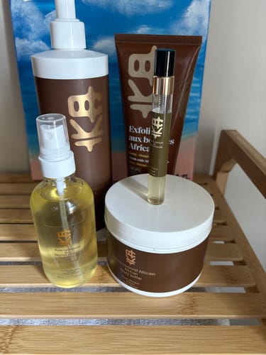 Customer photo review of Huile corporelle + lait corporel + exfoliant - (Trio hydratation légère)