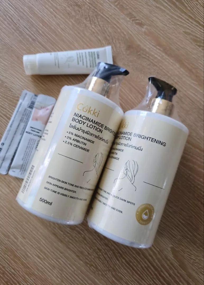 Customer photo review of Niacinamide Brightening Body Lotion 500ml