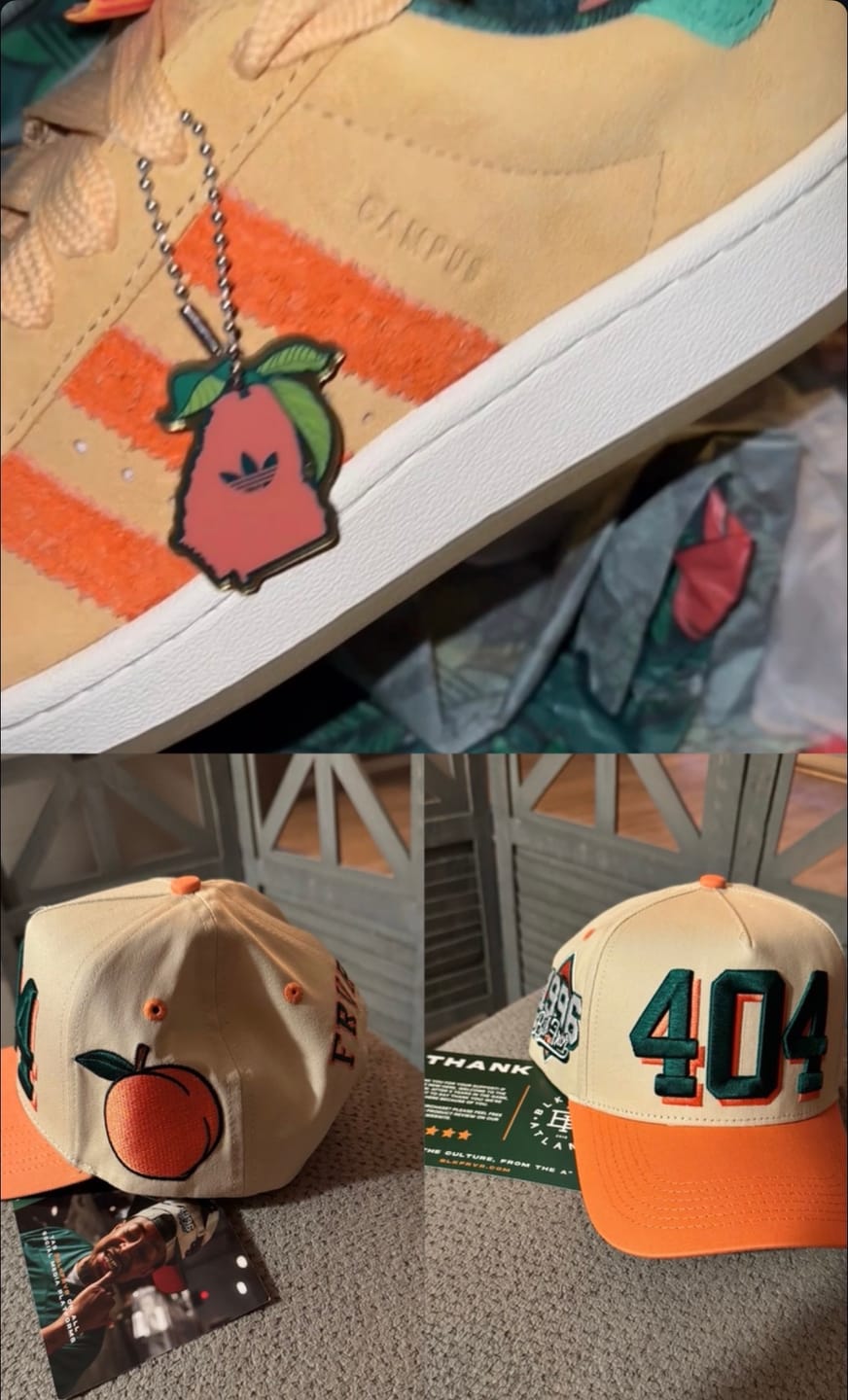 Customer photo review of 404 Atlanta Summer Peach Snapback Hat | BLK FRVR
