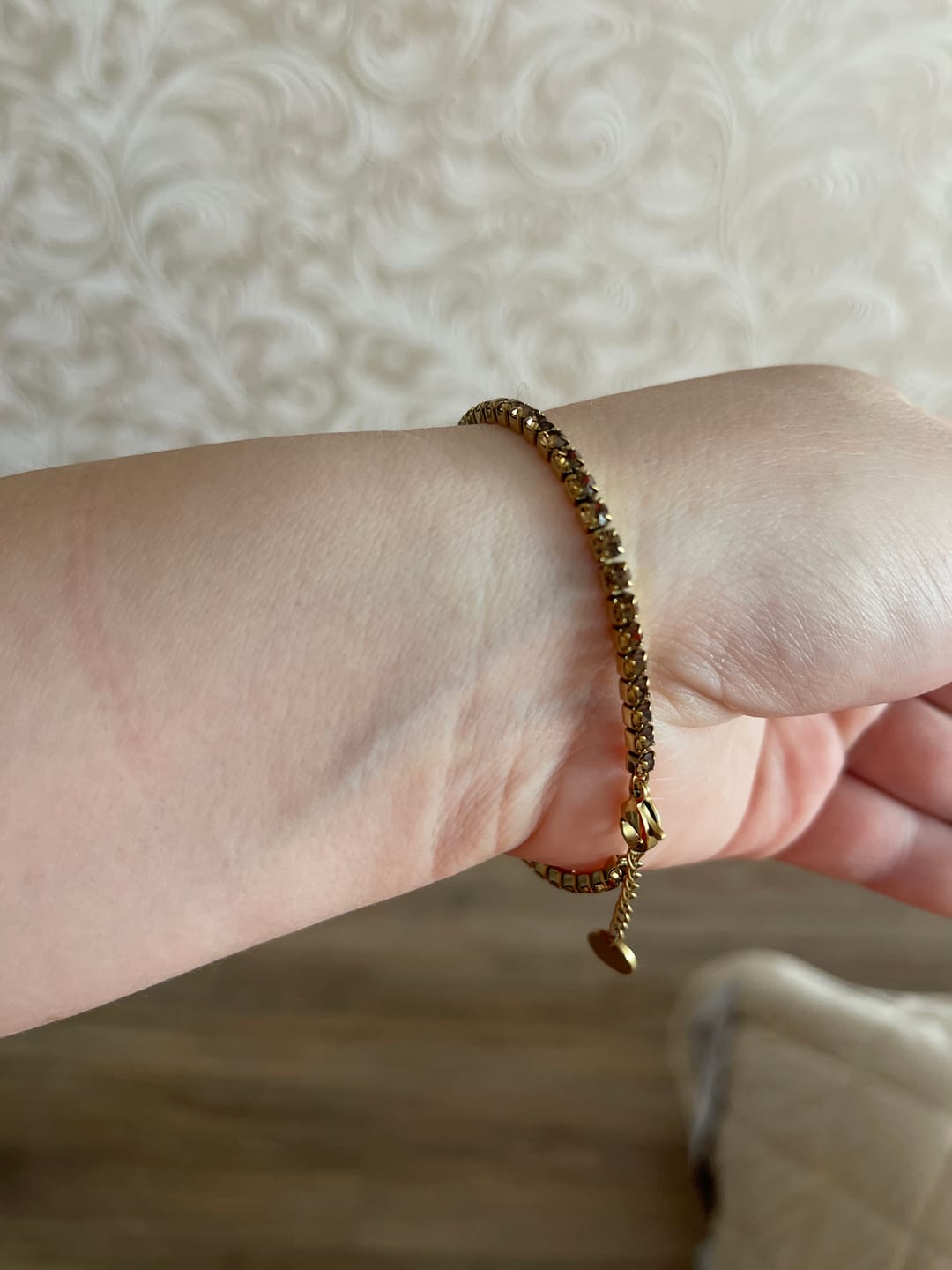 Customer photo review of Ava Gold Brown Bracelet
