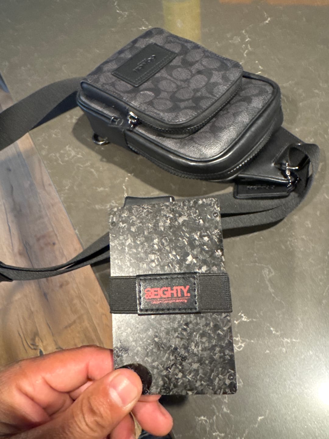 Customer photo review of 80Eighty® Minimalist Forged Carbon Wallet
