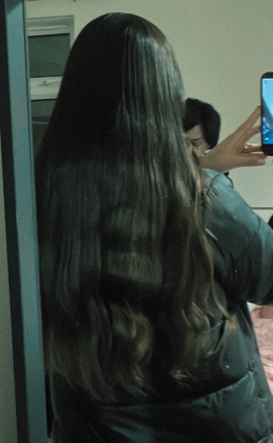 Customer photo review of 26” 210g Tape-In Weft Bio-Protein Fibre Soft Black