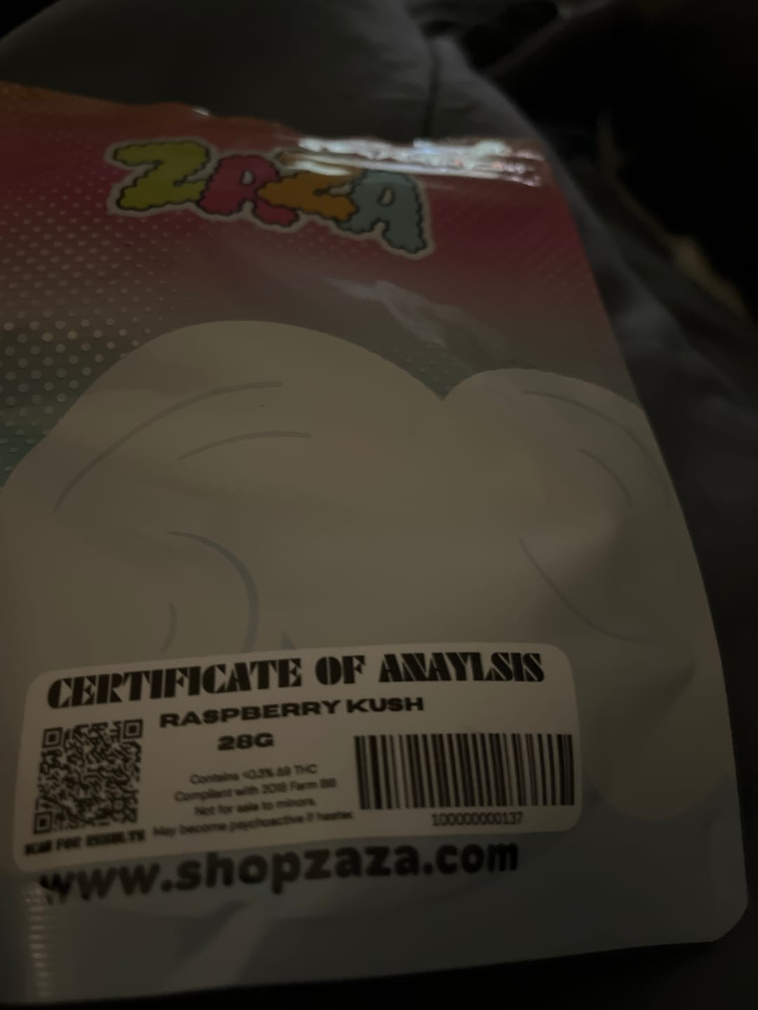 Customer photo review of Raspberry Kush - 28 Grams - Indica