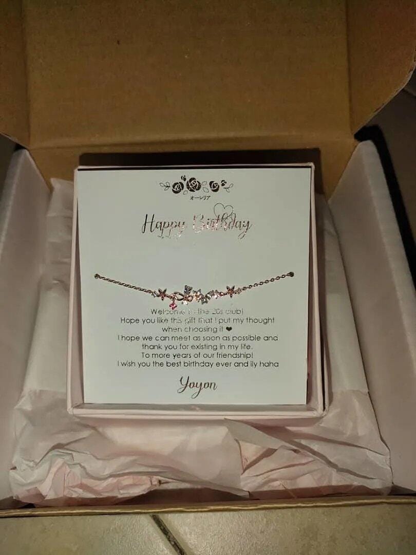 Customer photo review of Rose Gold Rain Lily Bracelet